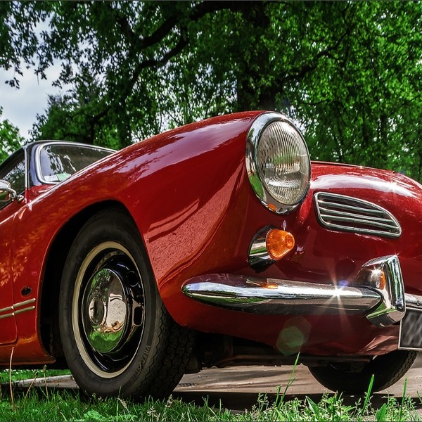 Beautiful retro car renovated with love